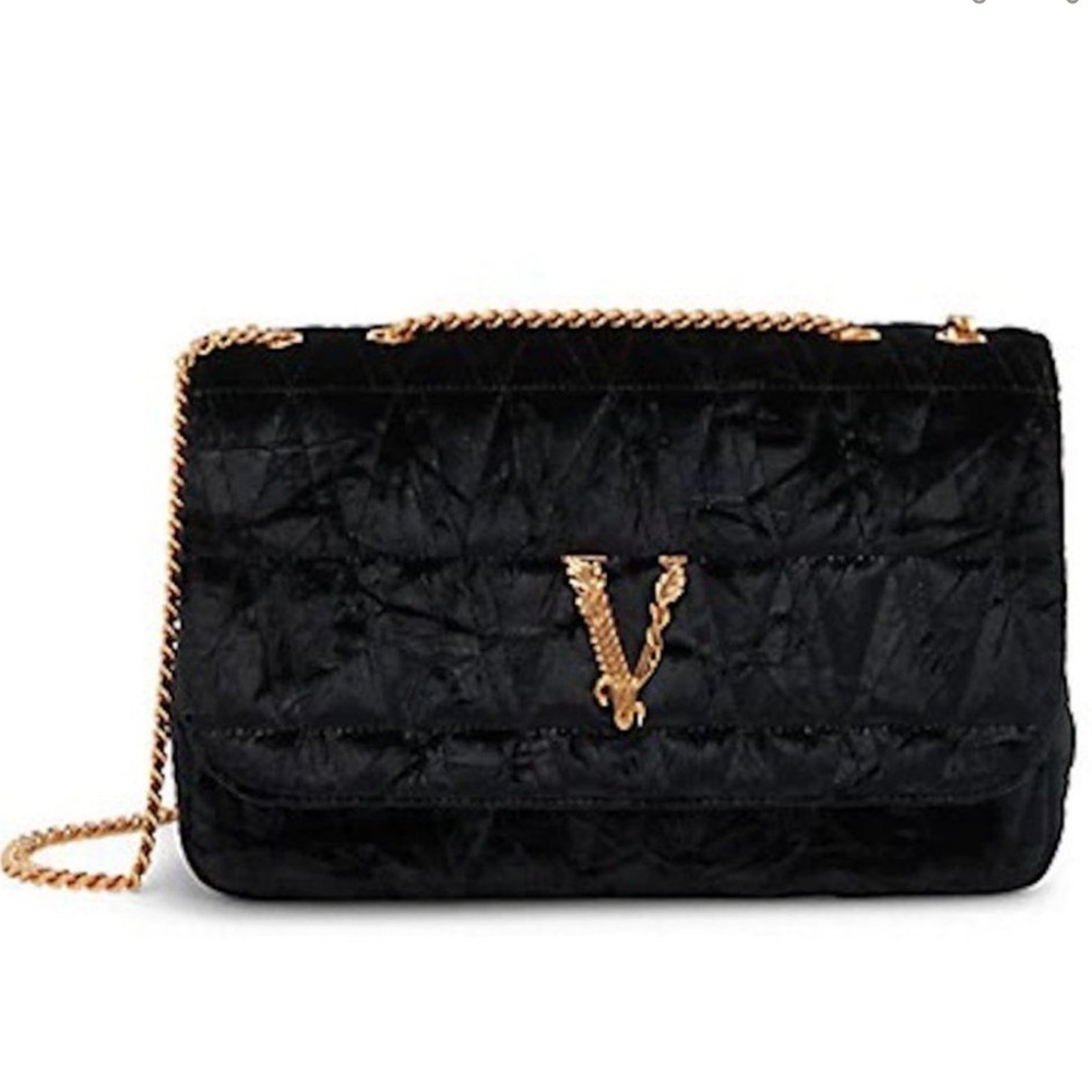 NWT Versace Virtus Velvet Shoulder Bag